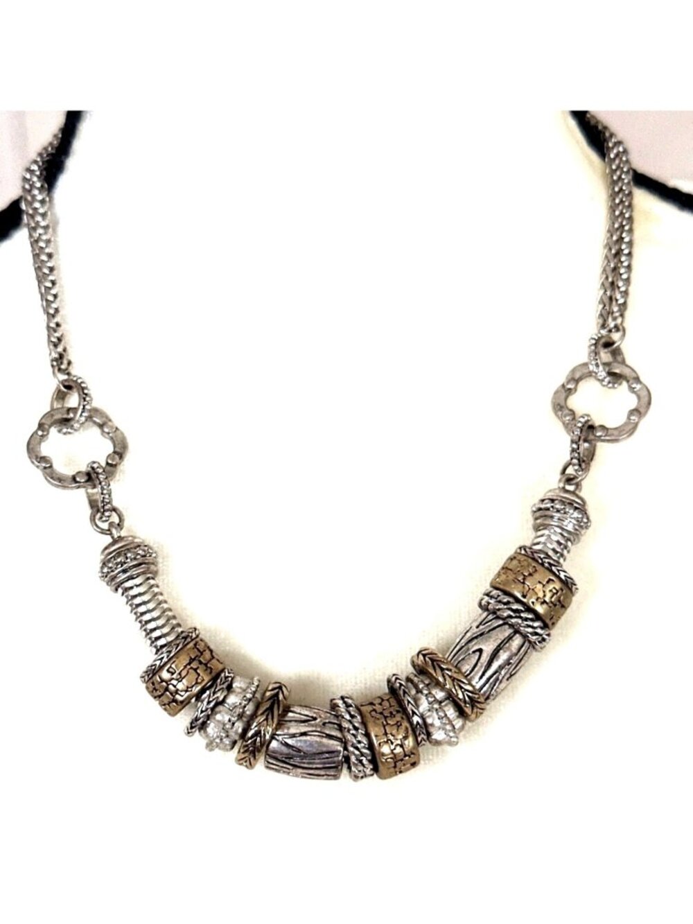 Crown Premier Designs Necklace Premium Two Tone Beads Mixed Metal Contemporary